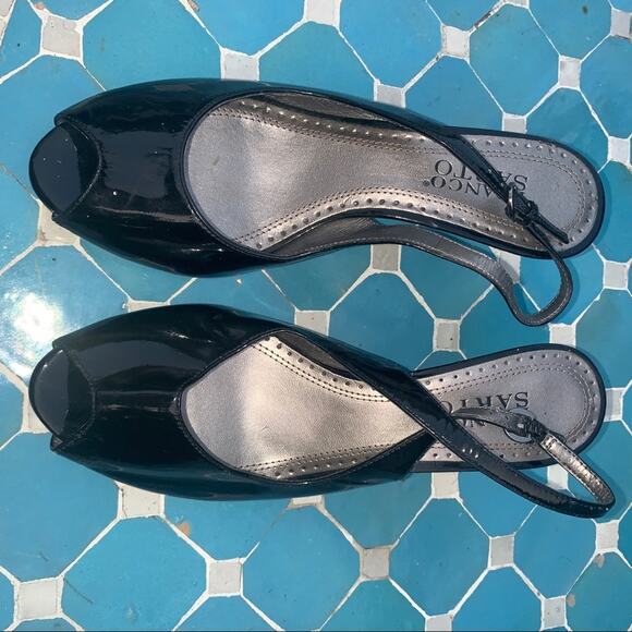 NEW FRANCO SARTO PATENT LEATHER SLINGBACK PUMPS - Picture 5 of 7